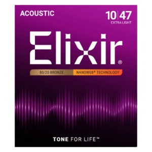 Elixir 80/20 Bronze NanoWeb 10-47(11002) Extra Light akusztikus húrkészlet